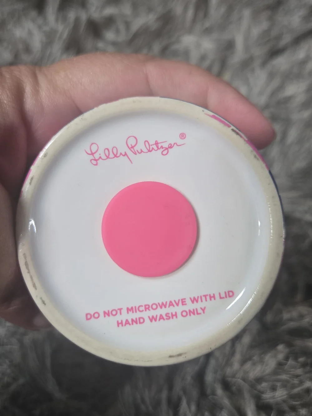 Lilly Pulitzer Ceramic Travel Mug With Gold Lid